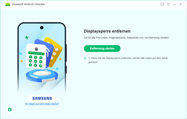 Displaysperre-Entfernung starten