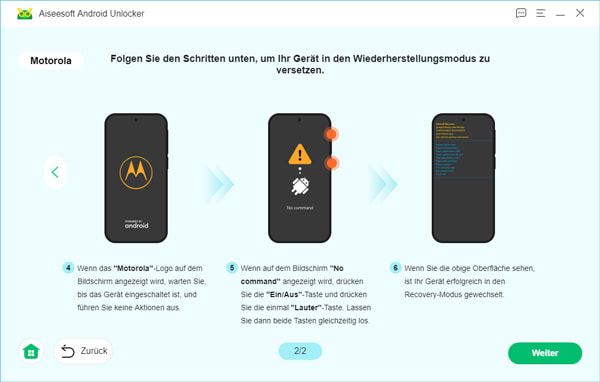 Motorola in den Wiederherstellungsmodus versetzen