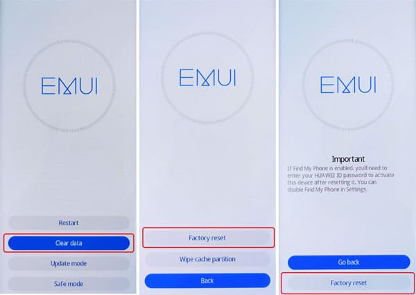 Huawei zurücksetzen für EMUI 10.0 und neuer