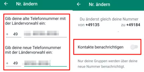 WhatsApp durch einen Nummernwechsel übertragen