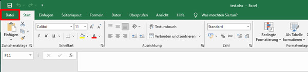 Datei im Excel öffnen