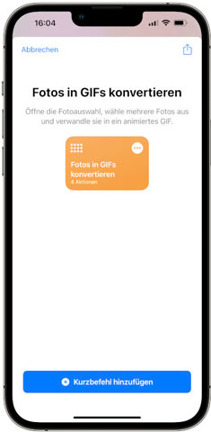 iPhone GIF erstellen mit Kurzbefehl