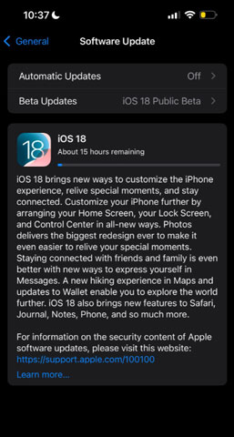 iOS 18 Update