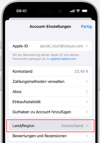 iPhone-Standort für Apple Store ändern