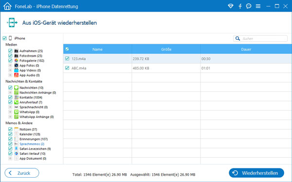 Daten aus iPhone wiederherstellen