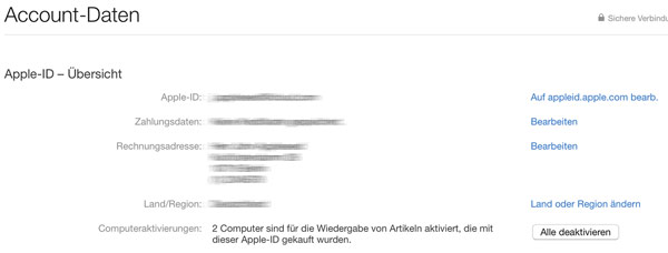 Alle Computer für iTunes deautorisieren