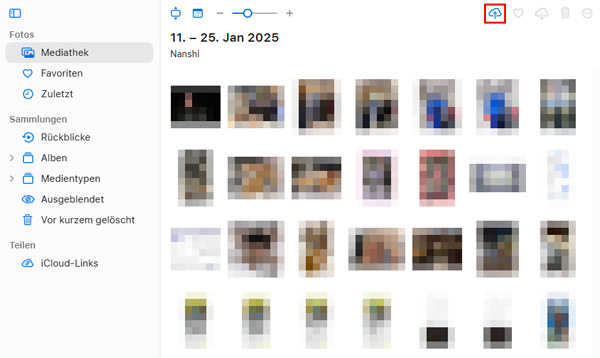 Bilder aus iCloud hochladen