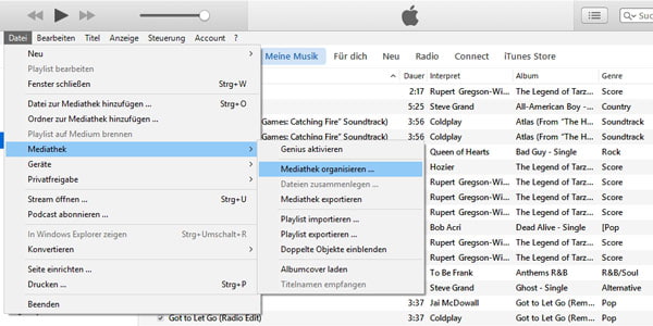 iTunes Mediathek organisieren