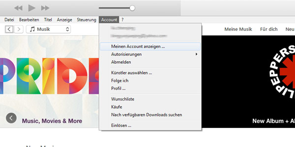 Apple-Account anzeigen