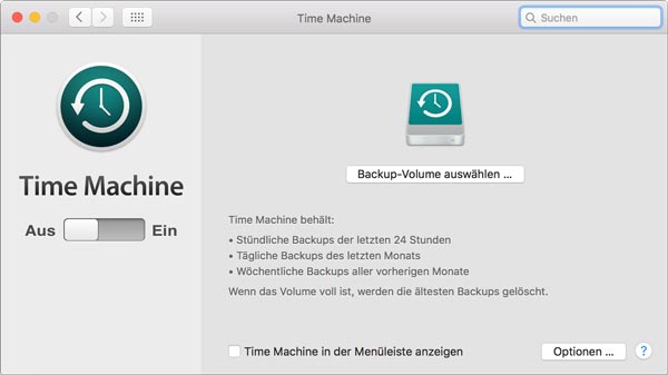 Mithilfe Time Machine Papierkorb aus einem Backup wiederherstellen