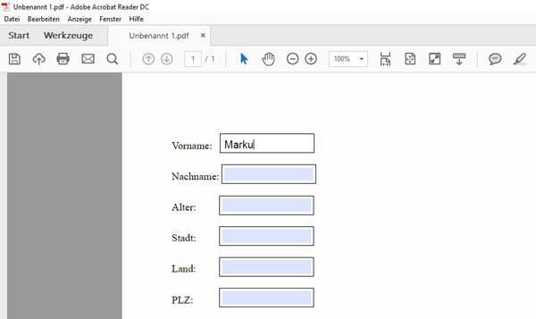 Wie kann man PDF Formular erstellen