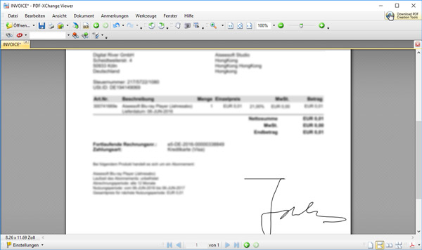 PDF unterschreiben mit PDF-XChange Viewer